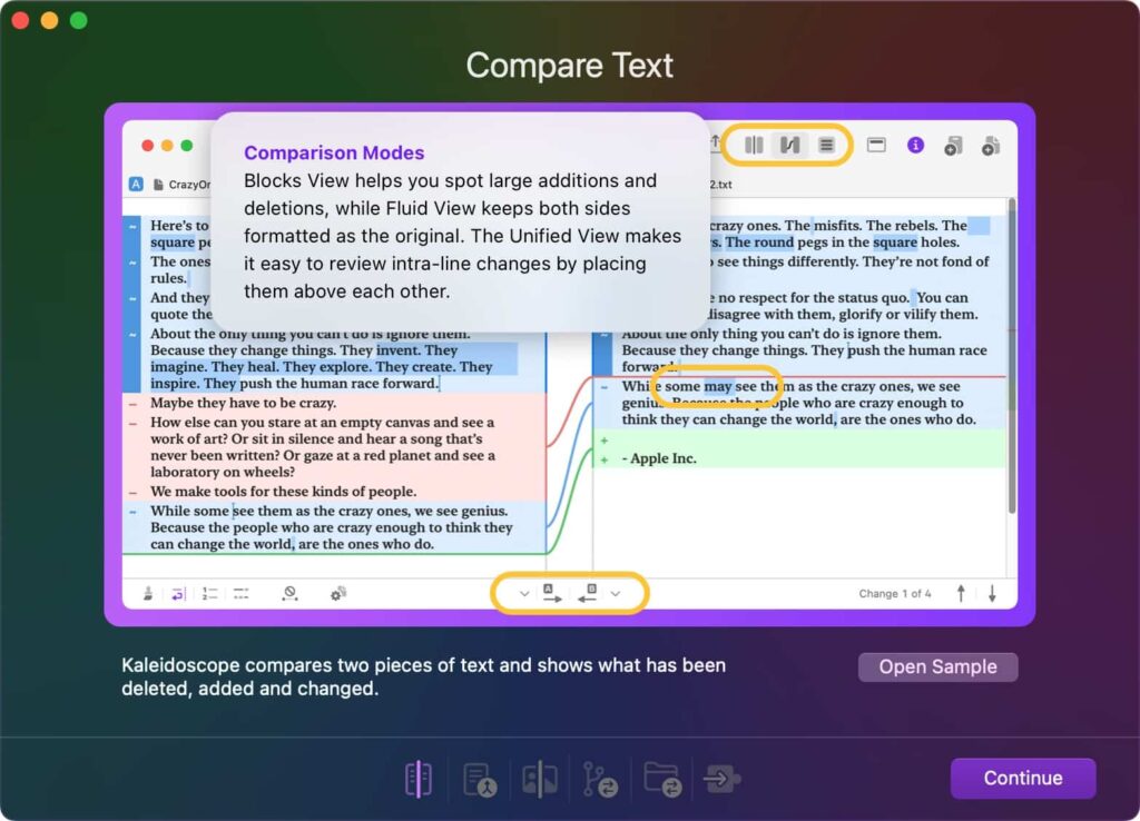 图片[2]-Kaleidoscope for Mac v4.4.1 英文激活版 图片和文本差异比较工具-Mac软件免费下载-Mac良选