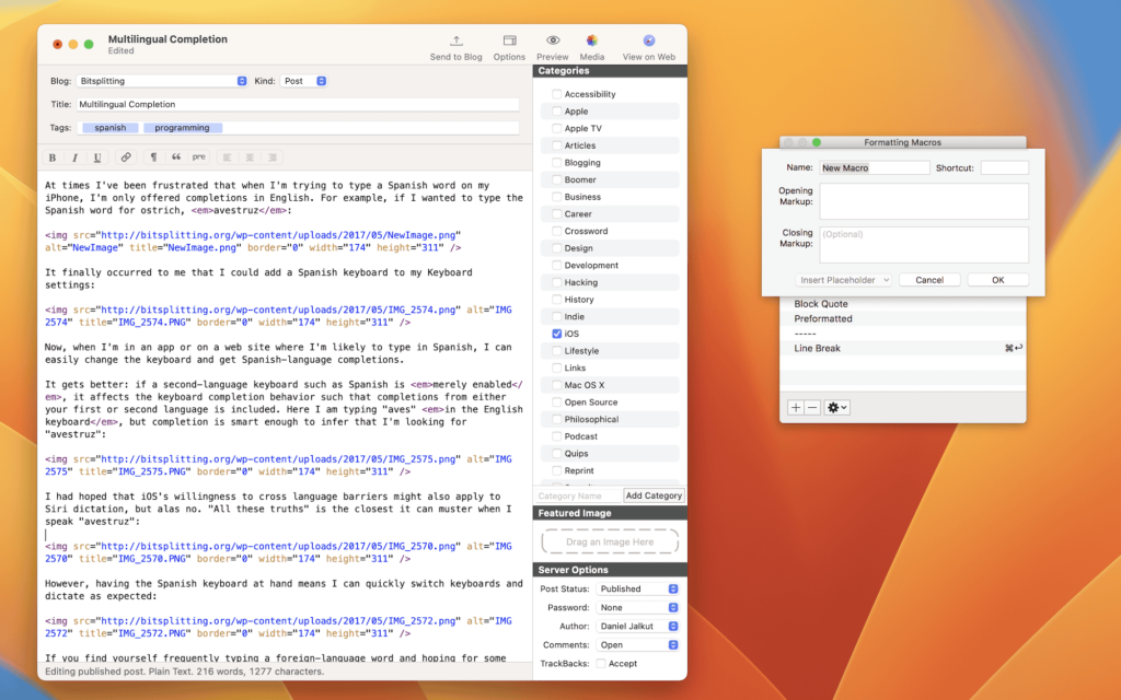 图片[4]-MarsEdit 5 for mac v5.12 破解版 超好用的博客网站编辑器-Mac软件免费下载-Mac良选
