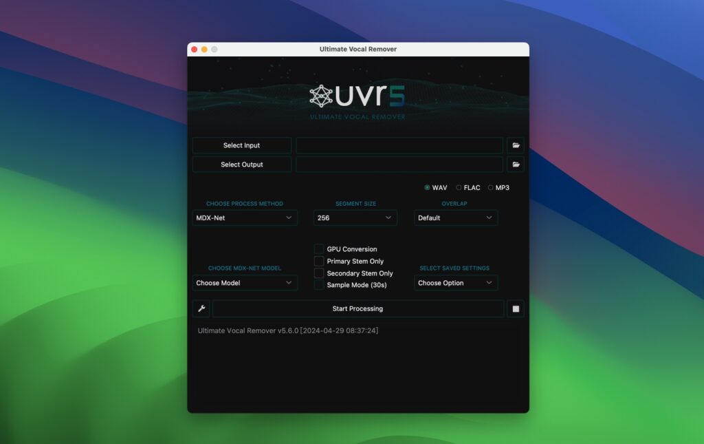 图片[1]-ULTIMATE VOCAL REMOVER V5 for mac v5.6激活版 UVR5终极人声去除器-Mac软件免费下载-Mac良选