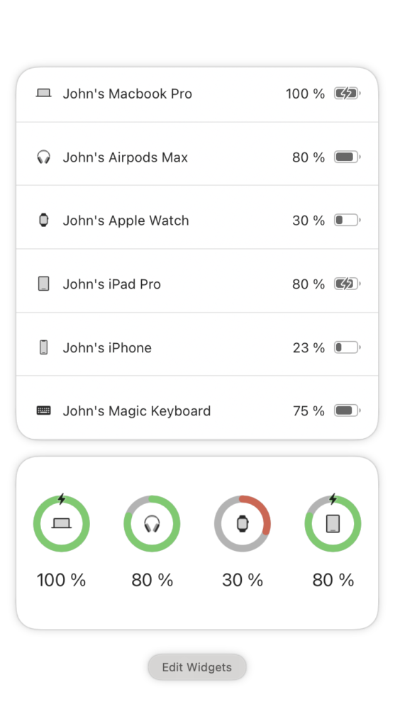 图片[1]-Batteries for Mac v2.3.2 直装版 跟踪设备上所有电池的电量-Mac软件免费下载-Mac良选