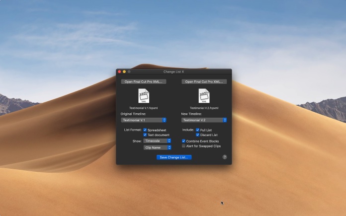 图片[2]-Change List X 1.2.26 破解版 Final Cut Pro X项目差异对比工具-Mac软件免费下载-Mac良选