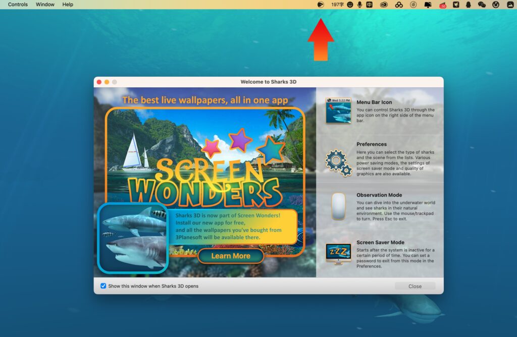 图片[1]-Sharks 3D for Mac v2.1.1 激活版 3D海底鲨鱼动态壁纸-Mac软件免费下载-Mac良选