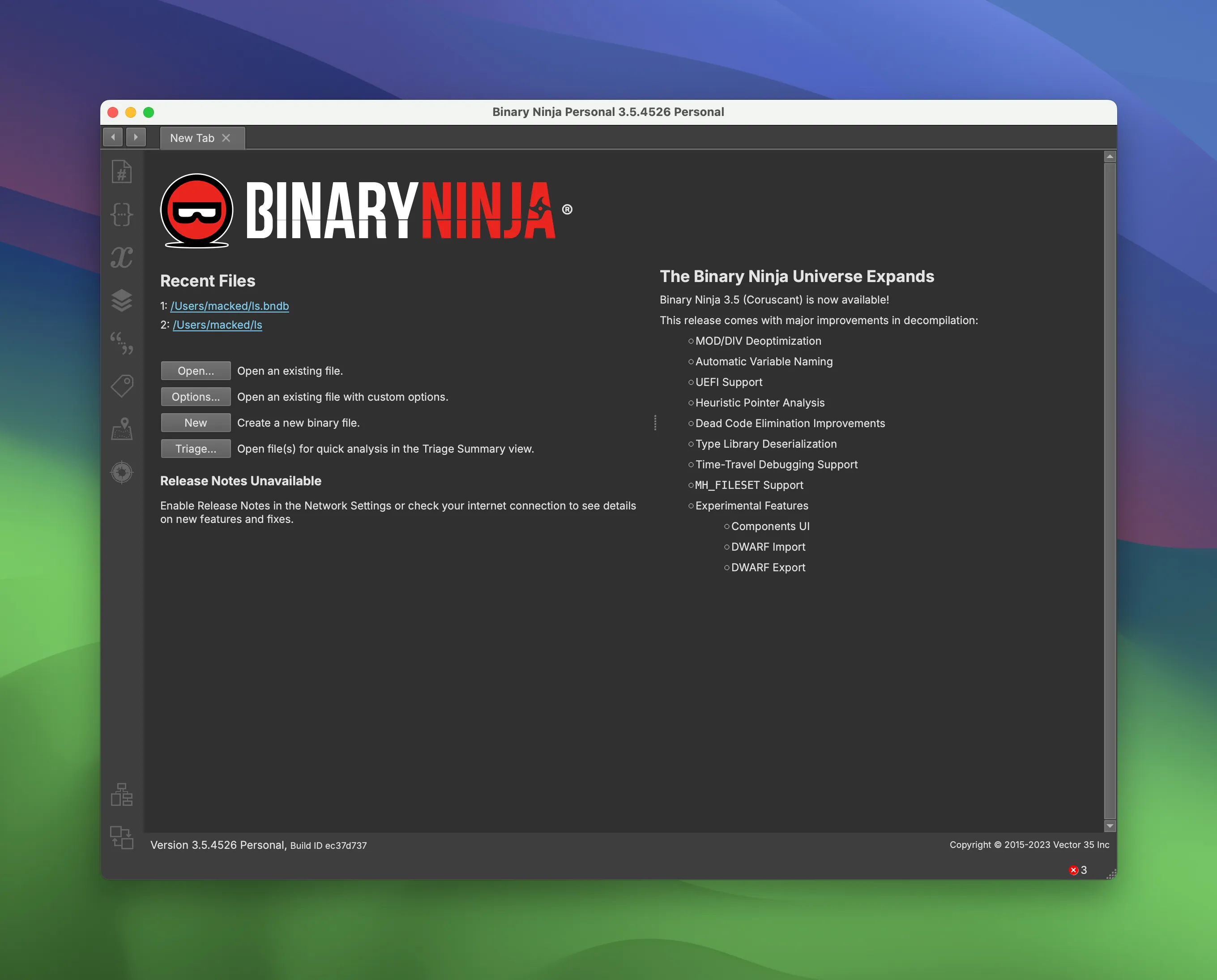 图片[1]-Binary Ninja Personal v4.2.6455 破解版 跨平台逆向分析与安全评估的工具-Mac软件免费下载-Mac良选