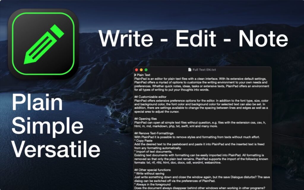 图片[1]-PlainPad for Mac v1.3.4激活版 纯文本文件编辑器-Mac软件免费下载-Mac良选