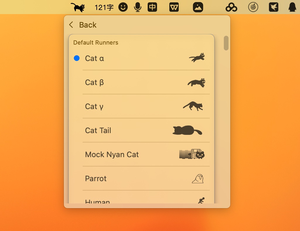 图片[1]-RunCat for mac v12.0.1 激活版 菜单栏Cpu可视化监测工具 越跑越快的猫-Mac软件免费下载-Mac良选