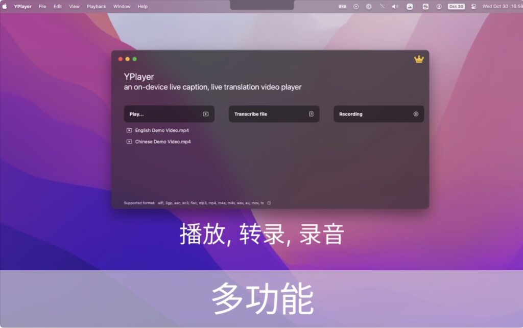 图片[2]-YPlayer v9.10 破解版  AI实时翻译音视频播放器-Mac软件免费下载-Mac良选
