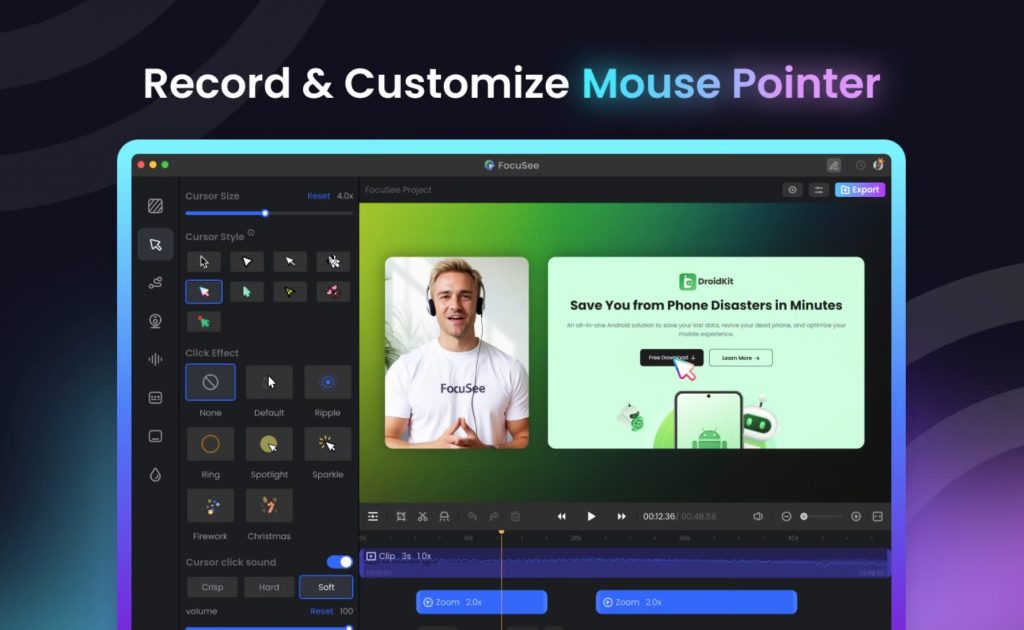 图片[4]-FocuSee for Mac v2.0.0 中文版 屏幕录制编辑&画面自动缩放特效-Mac软件免费下载-Mac良选