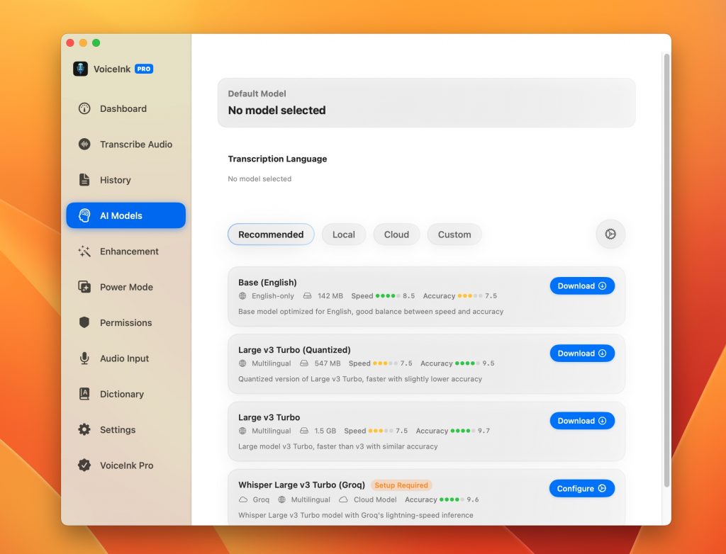 图片[2]-VoiceInk for Mac v1.50(150) 英文版 语音转文本翻译-Mac软件免费下载-Mac良选