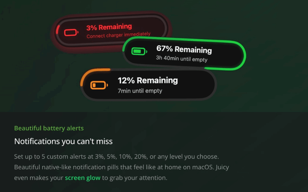 图片[2]-Juicy: Battery Alerts & Health for mac v1.1.0 激活版 mac充电管理 电池管理-Mac软件免费下载-Mac良选